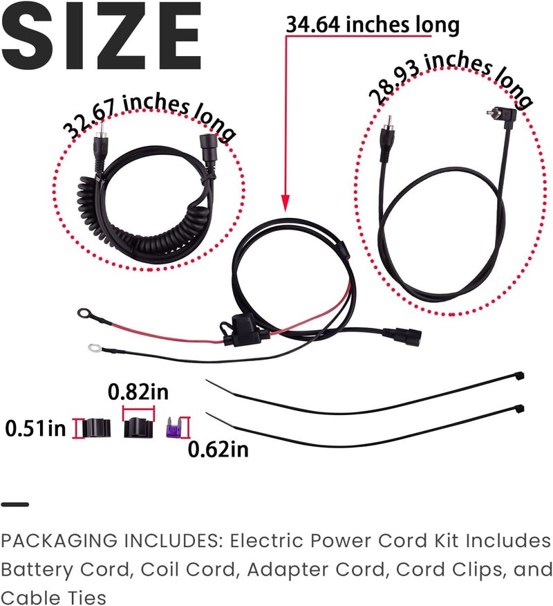 Ciuouient Electric Power Cord Kit Compatible with Delta Ignite R3 2.0, R3L, & R4 Helmets - Image 3
